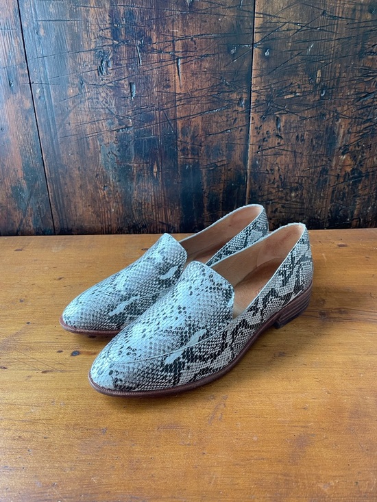 Madewell Shoes - MADEWELL FRANCES LOAFER SNAKESKIN 8.5 SNAKE BLACK WHITE LEATHER MULE SKIMMER